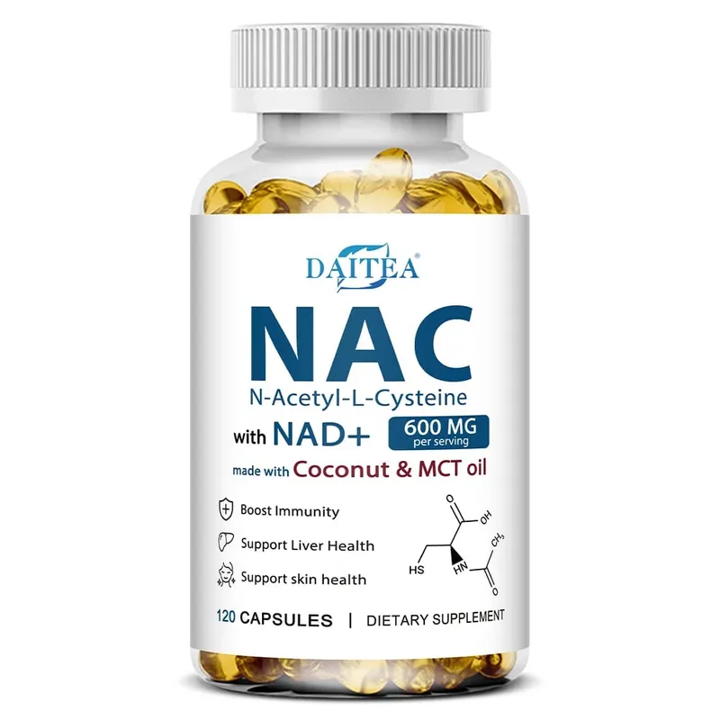 Συμπλήρωμα N-ακετυλοκυστεΐνης NAC με NAD+ Αντιοξειδωτική Υποστήριξη Υποστήριξη Υγεία Ήπατος Υγεία Δέρματος 120 Κάψουλες Χωρίς γλουτένη