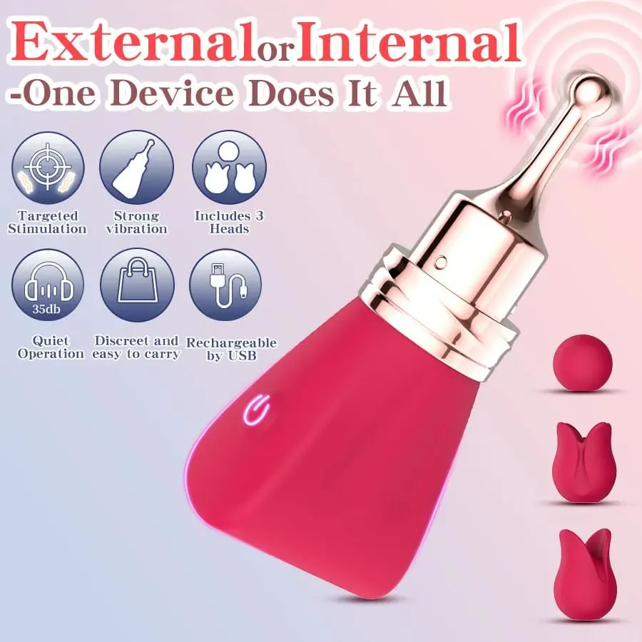 Women's Adult Toy Massager Clitoral G-Spot Nipple Stimulator High-Frequency Mini Bullet Vibrator 3 Silicone Massage Heads