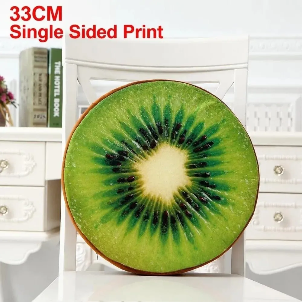 Creative Round Fruit Pillow Fruit Slice Print Simulation Throw Pillow Stuffed Inner Plush Fabric Plush Pillow Office Rest — image 13
