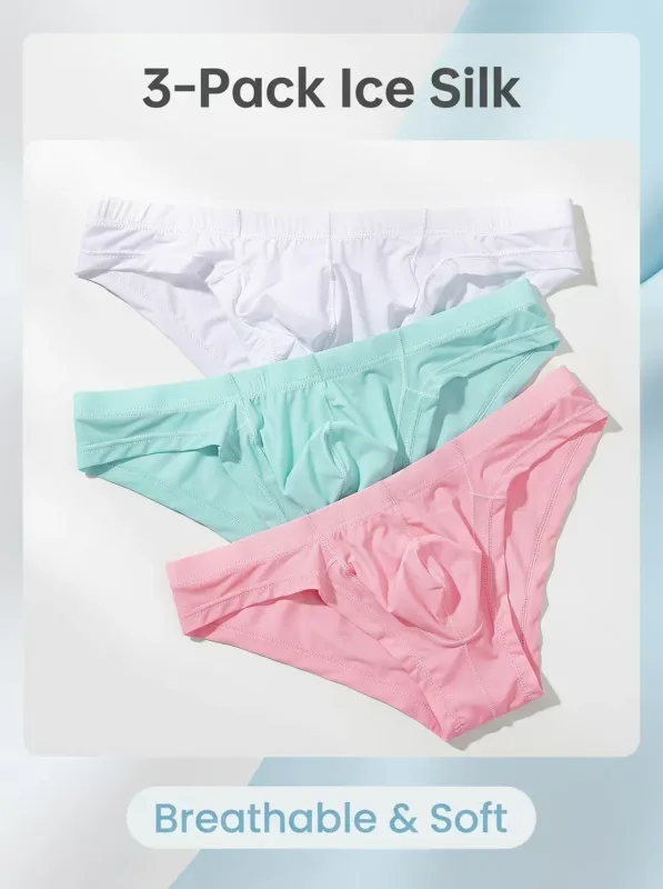3PCS Men's briefs briefs Men's sensible pouch sports wicking sweat breathable mid-waist shorts — image 2