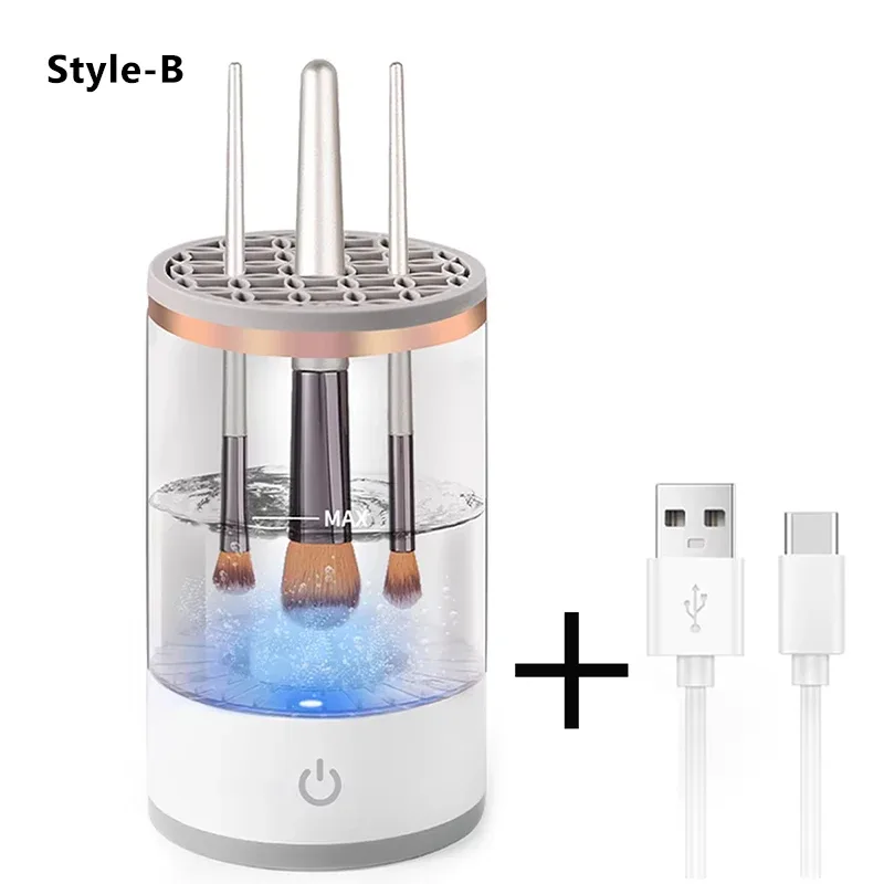 ポータブル USB メイクブラシクリーナー 3 で 1 電気化粧ブラシクリーニング乾燥ツール自動洗浄メイククリーナー女性のための