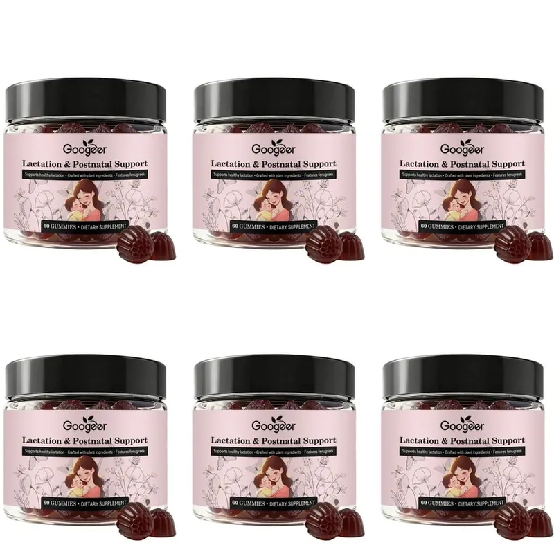Googeer Lactation Support Gummies with DHA and Choline Fenugreek and Fennel Extract Moringa for Postnatal Nutrition 60 Gummies