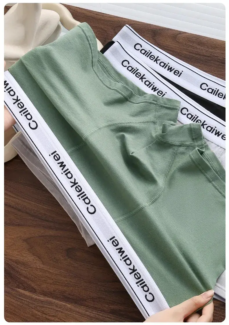 5Pcs/Lot Underwear Man High Quality Pure Cotton Antibacterial Flat-leg Pants Breathable Four-corner Waistband Men's Boxer Briefs — image 4