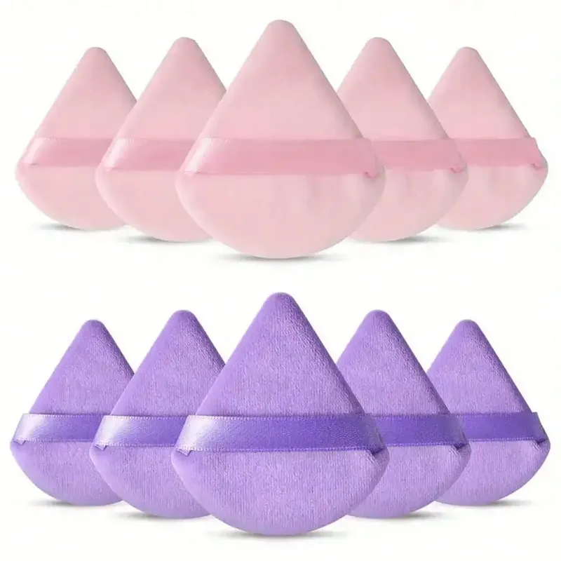 10 τμχ Triangle Velvet Powder Puff Pizza Flours Mini Face Makeup Sponge Cosmetics Ελαφρύ εργαλείο μακιγιάζ που πλένεται