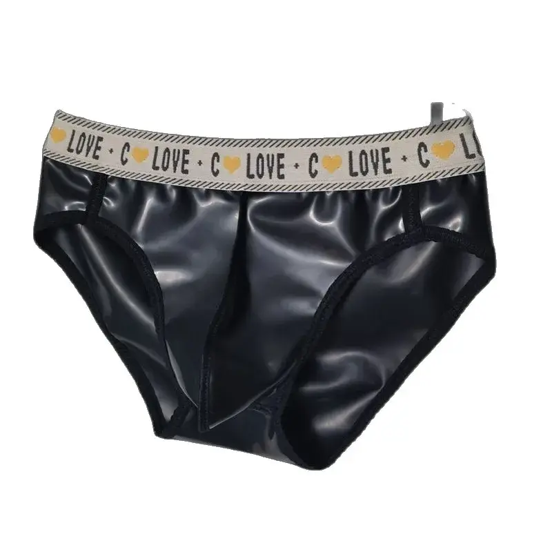 Men Sexy Latex Briefs Seamless Underwear Scrotum Bulge Panties Men Clothes Inner Wear Athletic Underpants Porns Bikini Bottom — image 6