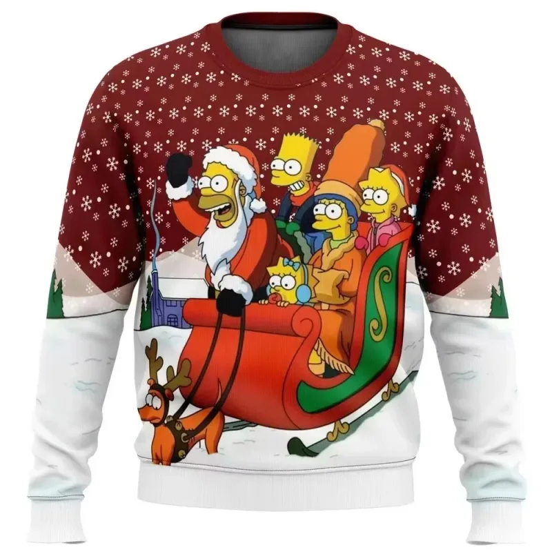 outono e inverno de volta ao futures suéteres feios de Natal, camisas de anime de desenho animato per homens e mulheres, roupas