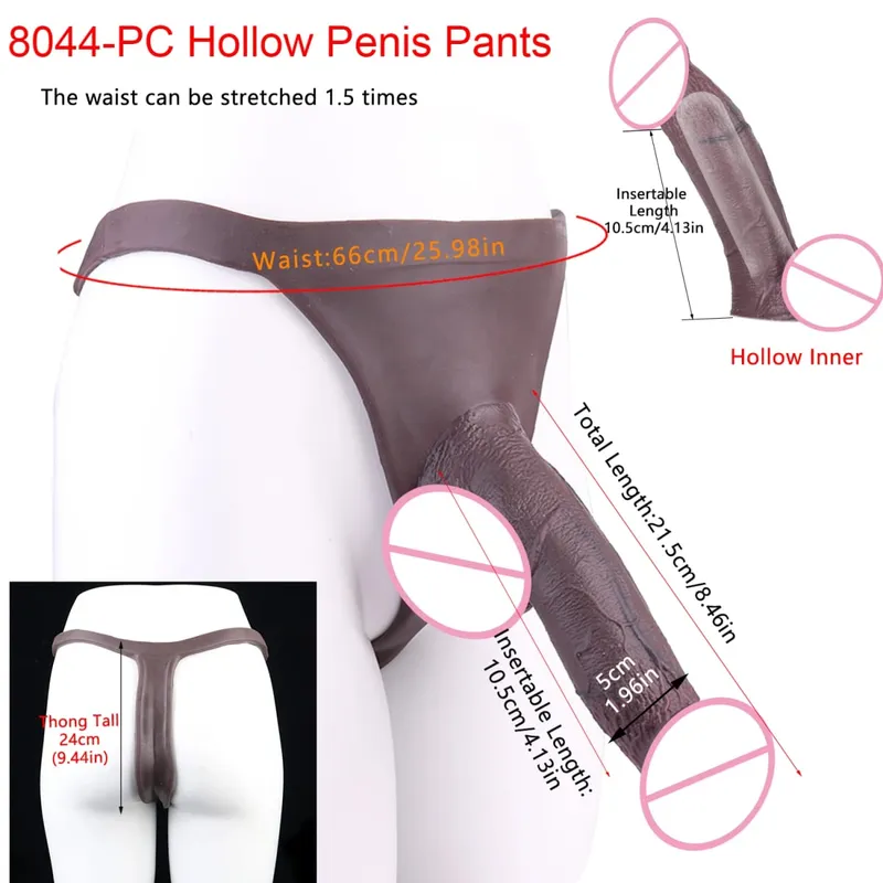 2 Colors Huge Hollow Dildo Pants High Waist Strap-On Penis Extender насадка на член For Men Delay Ejaculation Ultra Dildo