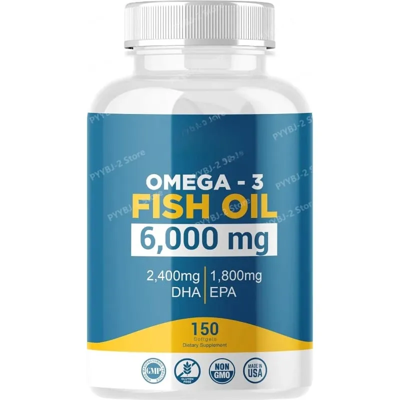 Omega-3 Fish Oil 6000mg Softgels High DHA EPA Formula 2400mg DHA 1800mg EPA Non-GMO 150 Capsules Heart Brain Nutrition Support — image 8