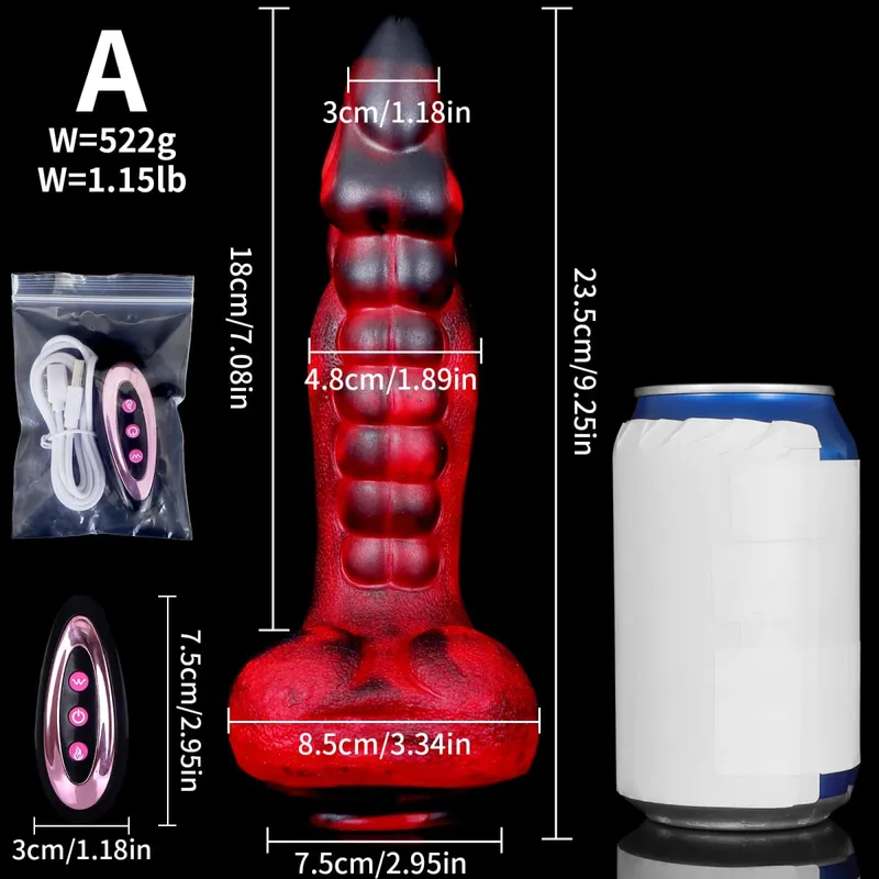 Nagy teleszkópos műpénisz szexjáték vibrátor műpénisz távirányító, tolóerős vibrációs pénisz Monster műpénisz vagina anális G pont masszírozó