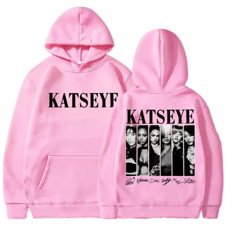 Hoodie Gambar Kpop Katseye Terbatas Vintage Pria Wanita Trendi Y2k Kaus Hoody Bulu Domba Pakaian Olahraga Ukuran Besar Hadiah Penggemar Jalanan