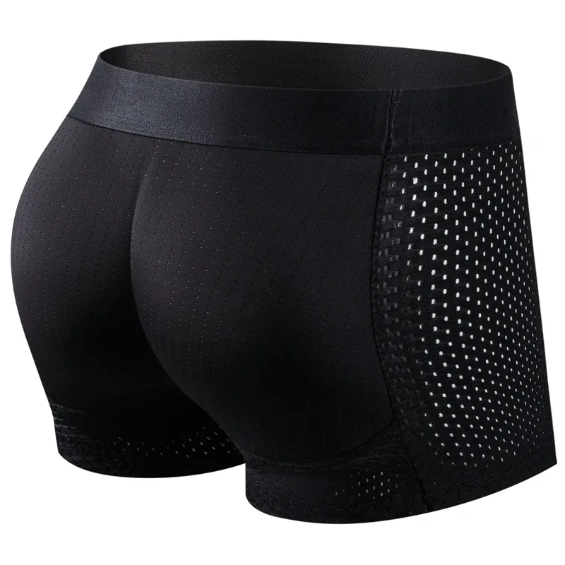 Erkek Sandıklar Dahili Sahte Popo Kalça Kaldırıcı Artırıcı Şort Boxer Külot Yastıklı İç Shapewear Külot Naylon Nefes