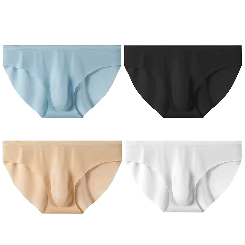 4pcs Panlalaking Ice Silk Briefs sa Tag-init Transparent na Seamless Sexy Mabilis na pagkatuyo Trendy Breathable Underwear Ultra-manipis na Panty — image 17
