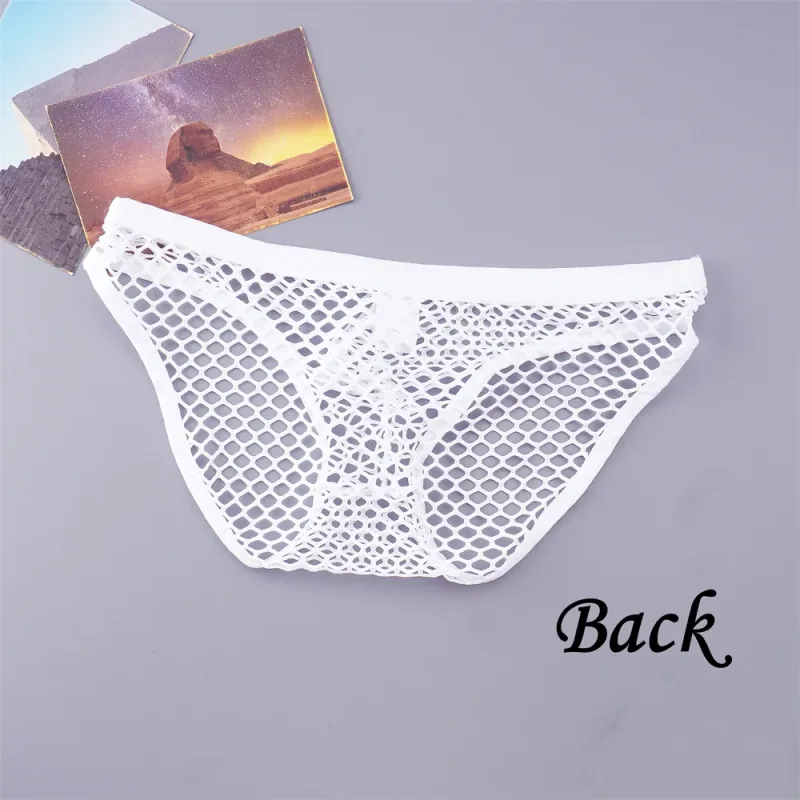 Sexy Man Fishnet Mesh Underwear See Through Male Briefs Breathable and Comfortable High Quality Low Waist Panties