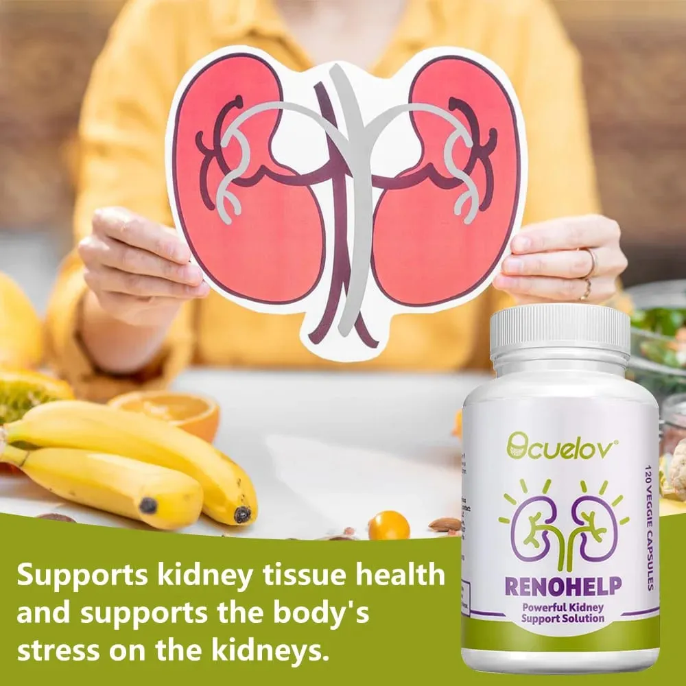 Natural Kidney Support Supplement - Supports Kidney Health and Cleanse Repairs Damage & Normal Function 120 Capsules