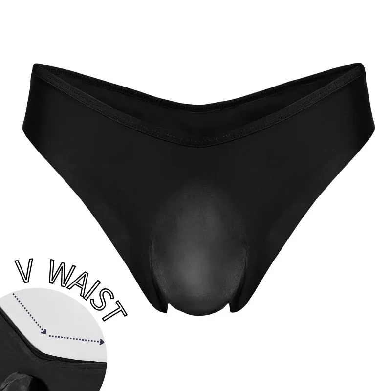 1pc Men's Sexy V Waist Briefs - Ice Cold Fabric Breathable Sweat-Wicking Soft Ice Silk Skin-Friendly Casual Daily Men Underwear — image 5