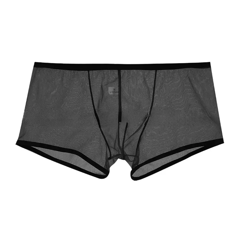 Gli uomini vedono attraverso boxer ultrasottili pantaloncini U sacchetto convesso intimo mutandine mutande a vita bassa trasparenti Qucik-Dry