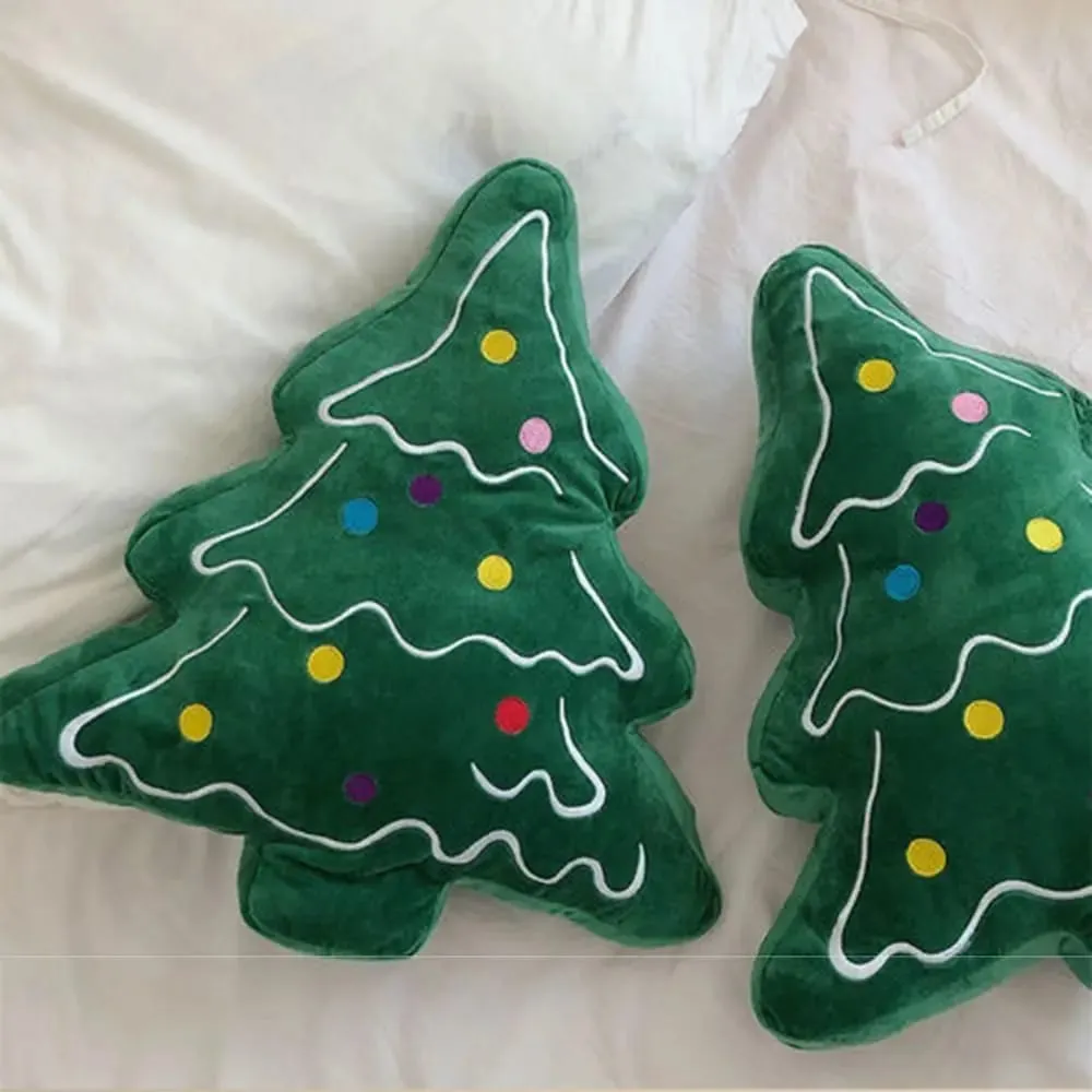 Soft Christmas Tree Sofa Cushion Comfortable Skin-friendly Christmas Day Decorative Pillow 3D Shaped Ornaments