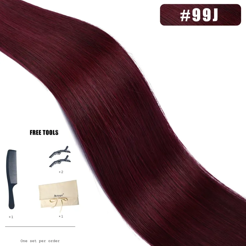 Genius Weft Human Hair Extensions 100G Double Drawn Blonde Bundles Invisible Straight Virgin Hair Weft Full End Κορυφαία ποιότητα