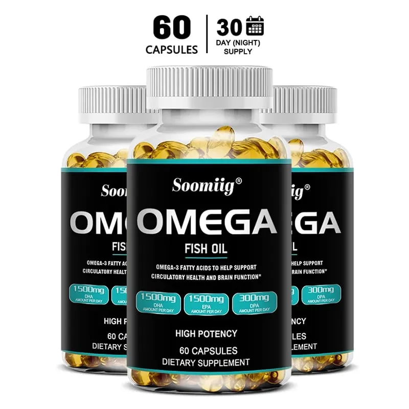 Omega 3 halolaj lágyzselé 3300 mg nagy hatékonyságú EPA-val és DHA-val Támogatja az energiát, a szívet, az ízületeket, a szem bőrét és az immunitást
