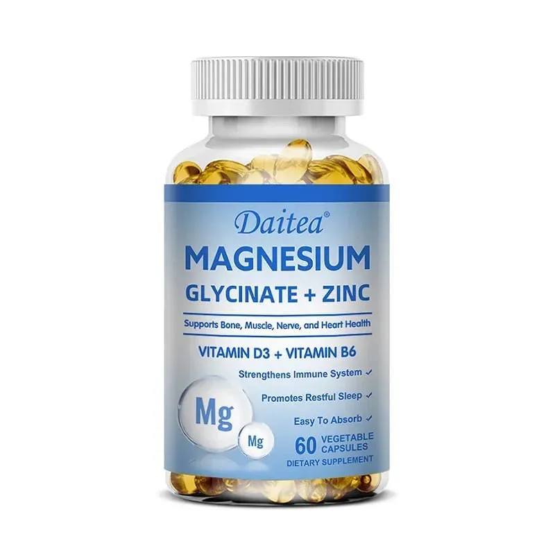 Daitea Magnesium Glycinate & Zinc Dietary Supplement - Bone Nerve Immune Support - Suitable for Men and Women