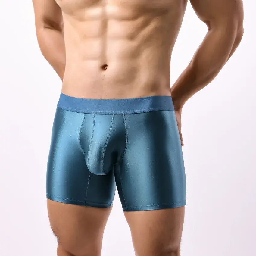 Mens Underwear Boxers Solid U Pouch Panties For Man Extended Leg Boxer Shorts Homme Middle Waist Sports Underpants Male M-XXL — image 10