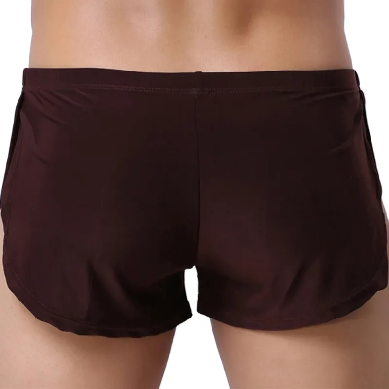 Erkek Külot İç Giyim Boksörler Nefes Erkekler Boxer Pijama Yan Bölünmüş Külot Cueca Homem Şort Pijama