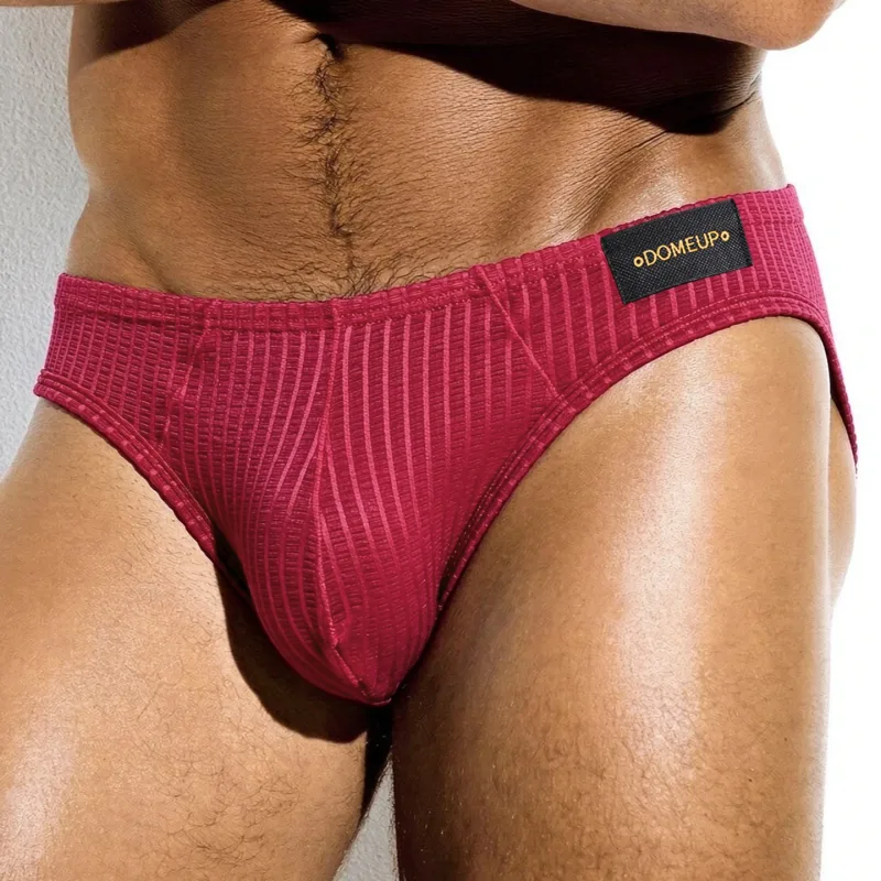 Men's Underwear Ribbed Texture Mens Brief Nylon Elastane Underpants Lightweight Thin Comfortable Male Triangle Underwear M‑XXL