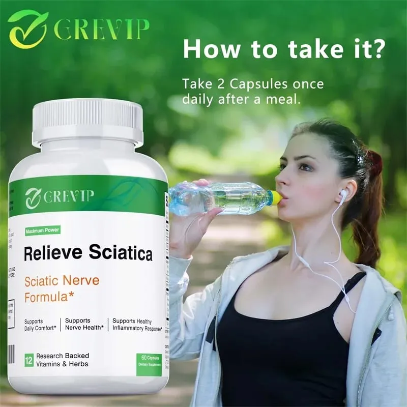 Sciatic Nerve Health Support - Relieve Joint Pain Hip Leg and Lower Back Discomfort and Improves Nervous System Health