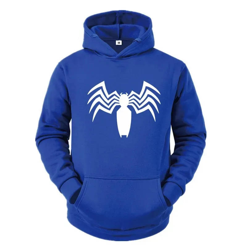 2026 Autumn and Winter New Men's Hoodie Street Fashion Spider Print Sportswear Women's fleece Casual Fun Wear