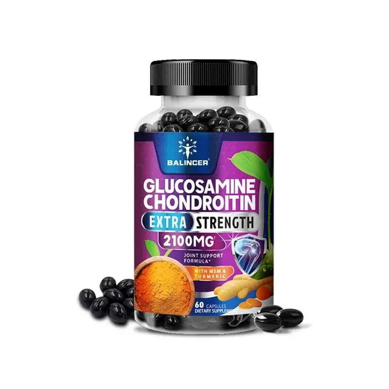 Glucosamine Chondroitin Capsules with Turmeric Root for Support Stress Relief Bone Joint & Immune Health Dietary Supplement