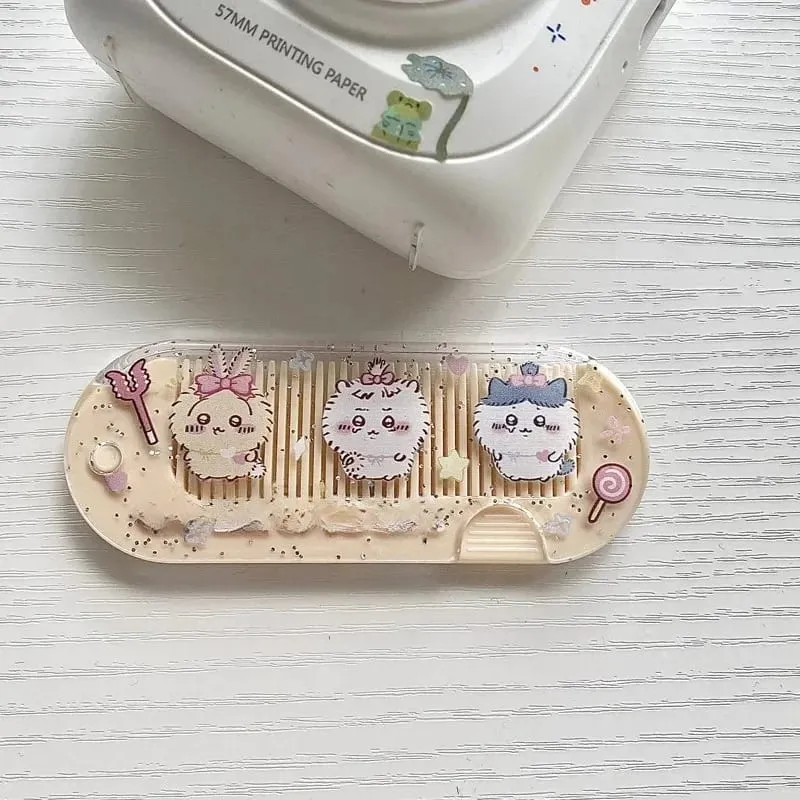 جديد yiji الكرتون للطي مشط صغير محمول جيب ماكياج USAGI う さ ぎ ハ チ ワ レ Hachiware مشط صغير لطيف الانفجارات مشط هدية — image 9