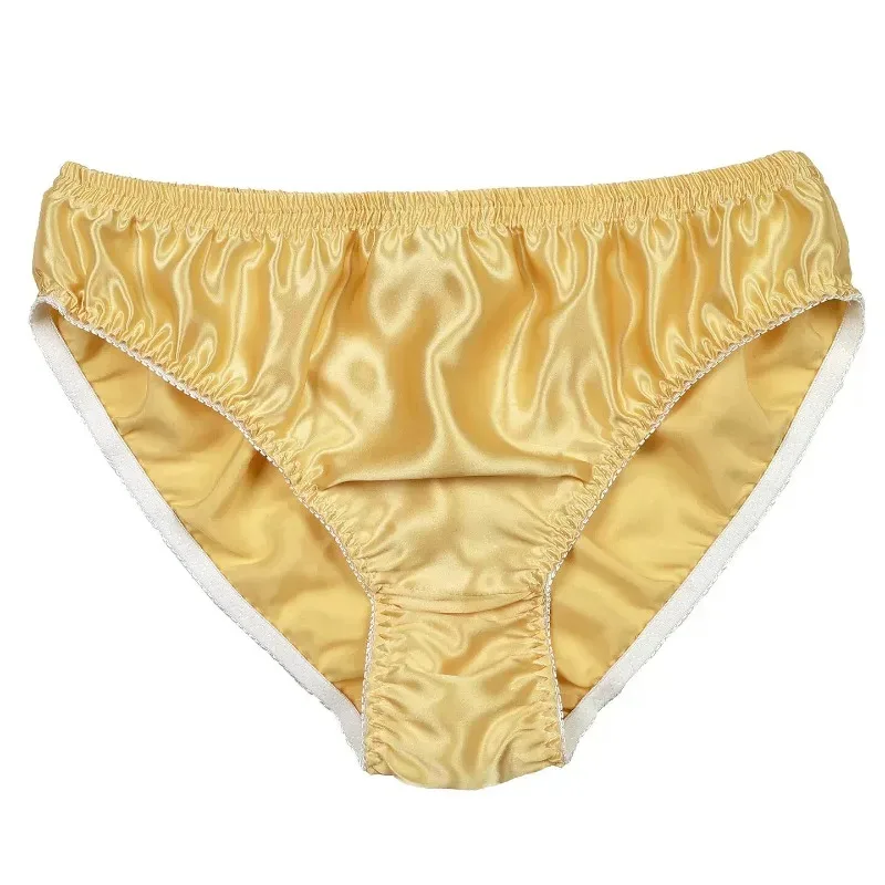 100% Mulberry Silk Men Sexy Underwear Wrinkle Briefs Breathable Male Panties Pure Silk Trigonometric Soft Man Underpants Summer — image 13