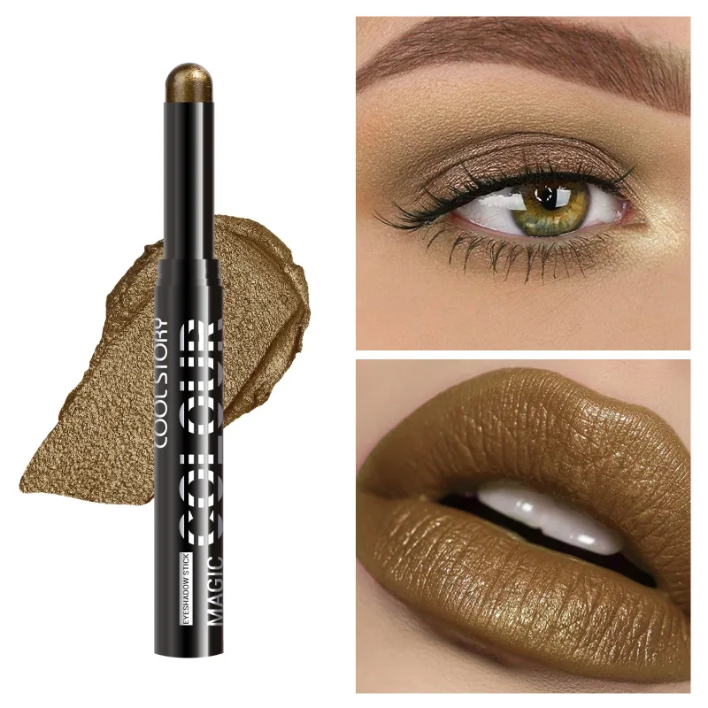 2 σε 1 Eyeshadow Lipstick Stick Pencil Waterproof Glitter Brighten Matte Eye Shadow Makeup Pigment Eyeshadow Pen