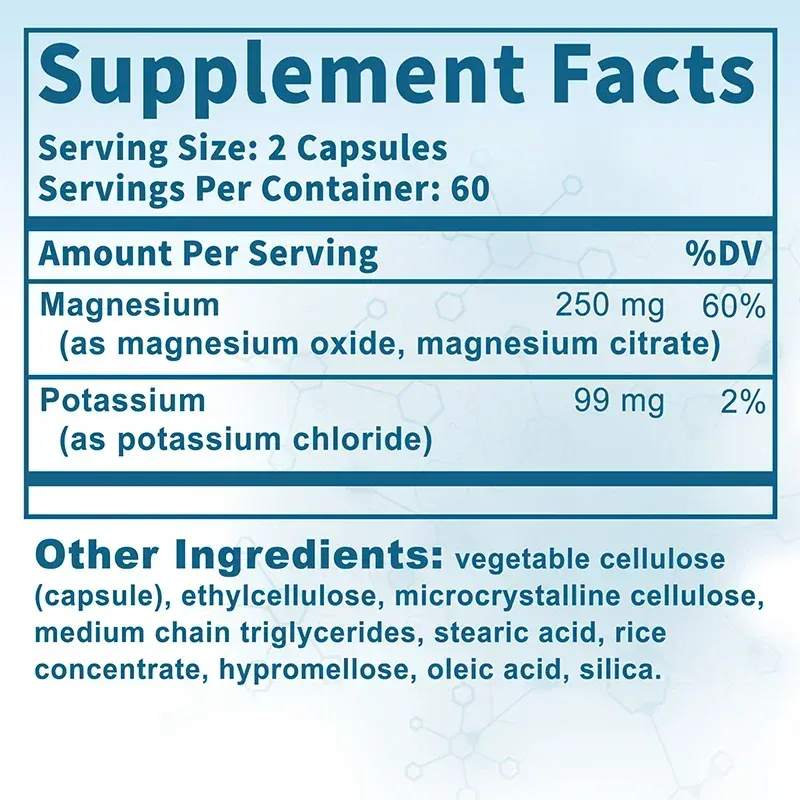 Potassium Magnesium - Improve Sleep Quality Reduces Fatigue and Headaches Benefits Bone and Heart Health Immune System