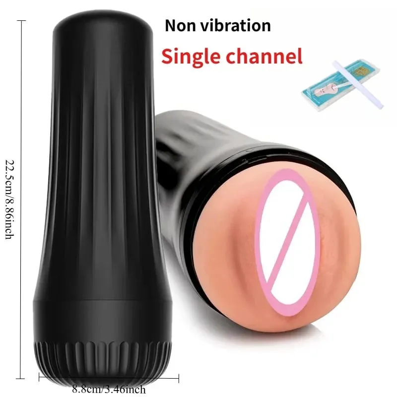 2 IN 1 Realistic Artificial Vagina for Men Masturbator Cup Deep Throat Blowjob Massager Pocket Pussy Erotic Penis Adult Sex Toys