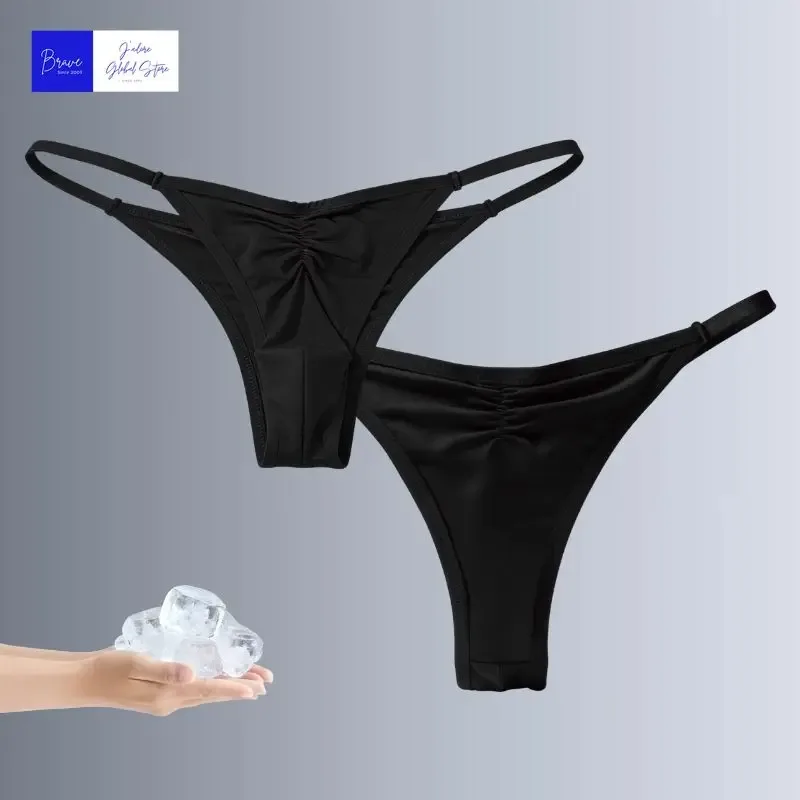US Size Men's Ice Silk Thongs Briefs Sexy Low-Rise G-String Breathable Seamless T-Back Sports Fitness Underwear Plus Size — image 8