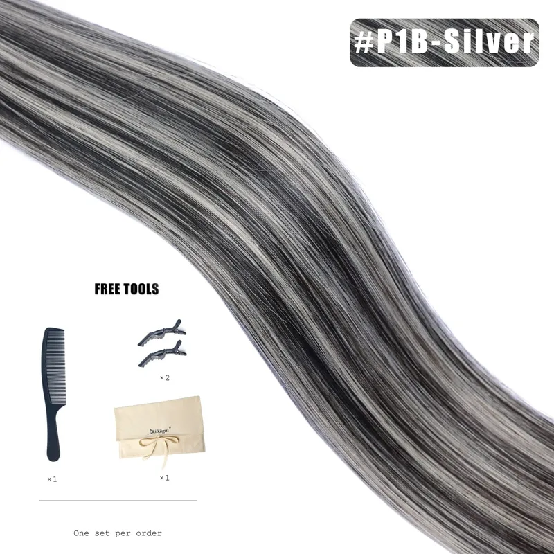 Genius Weft Human Hair Extensions 100G Double Drawn Blonde Bundles Invisible Straight Virgin Hair Weft Full End Κορυφαία ποιότητα