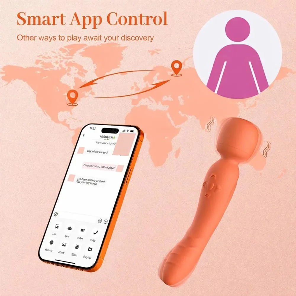Smart APP שלט אלחוטי AV שרביט קסם רטט רב עוצמה G Spot Clit מגרה צעצוע מין נשים USB נטענת עמיד למים למבוגרים