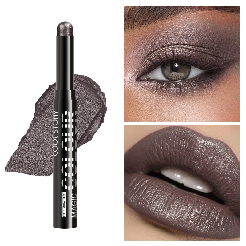 2 σε 1 Eyeshadow Lipstick Stick Pencil Waterproof Glitter Brighten Matte Eye Shadow Makeup Pigment Eyeshadow Pen