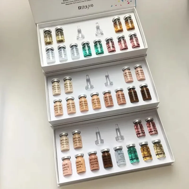 סלמון DNA/פפטיד קוריאה Stayve מקורי 8 מ"ל ערכת איפור BB Cream Glow זוהר Hyaluronic Serum Ampoule Foundation Skin Care Beauty