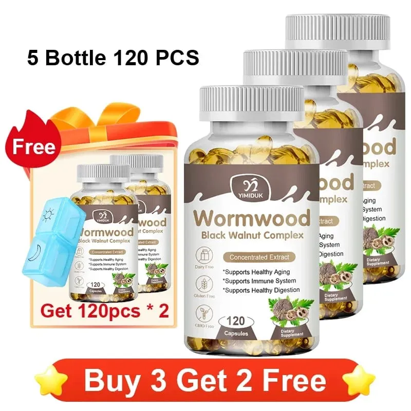 High Potency Parasite Cleanse Capsules Wormwood Black Walnut Sinusuportahan ang Intestinal Cleansing Detox at Gut Health para sa mga Matanda