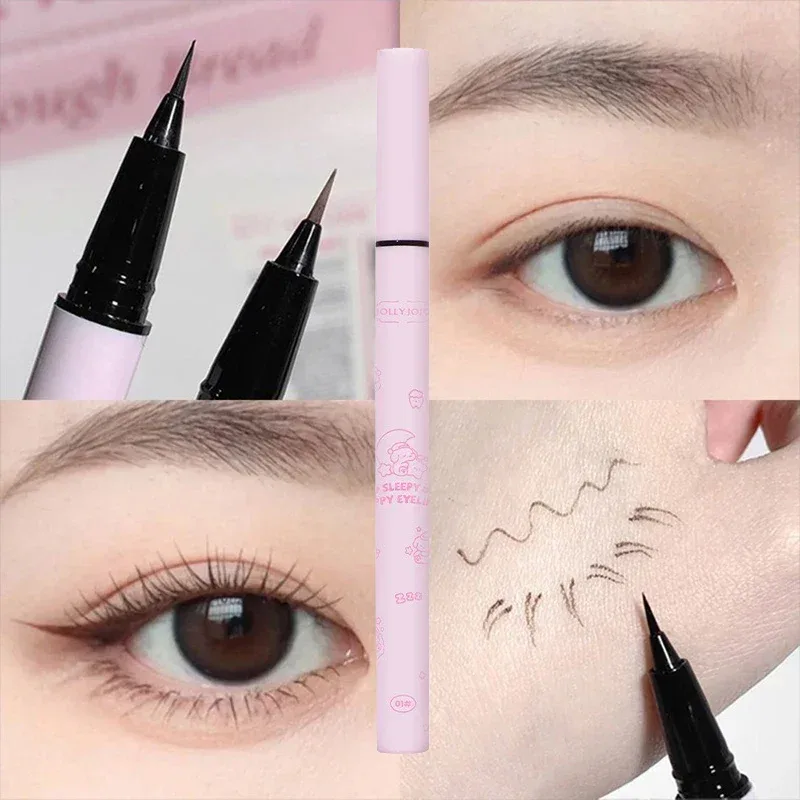 Black Liquid Eyeliner Eye Make Up Super Waterproof Long Lasting Eye Liner Easy To Wear Lying Silkworm Pen Makeup Cosmetics Tools