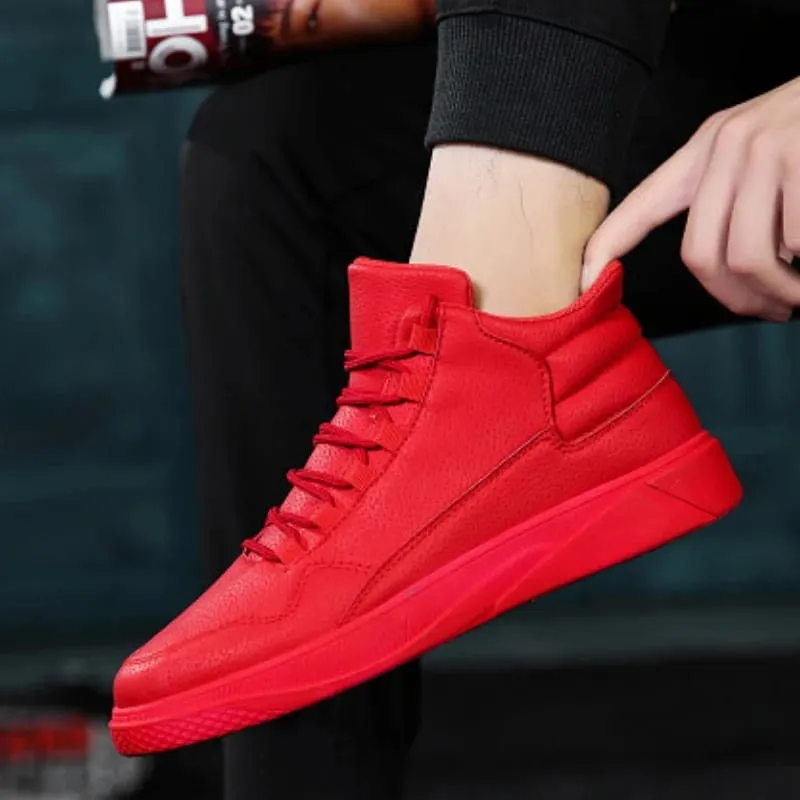 Panlalaking Spring Fashion Kumportable Magaan na Slip-Resistant High Top Leather Sneakers — image 6