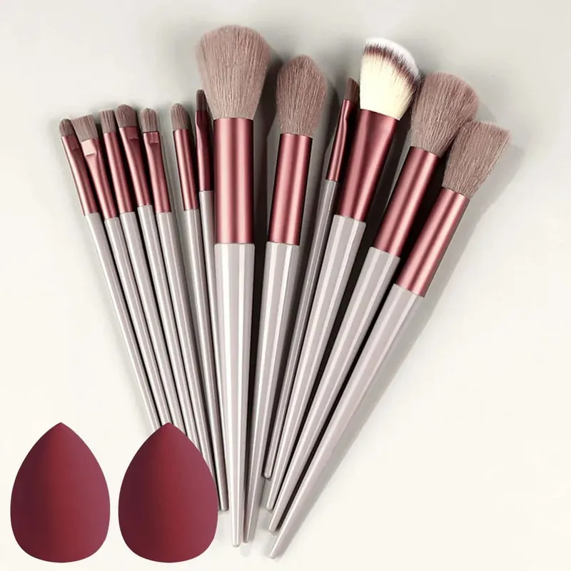 10/14 Stuks Make-Up Kwasten Set Oogschaduw Foundation Vrouwen Cosmetische Losse Poeder Blush Super Zachte Blending Make Up Borstel beauty Tool