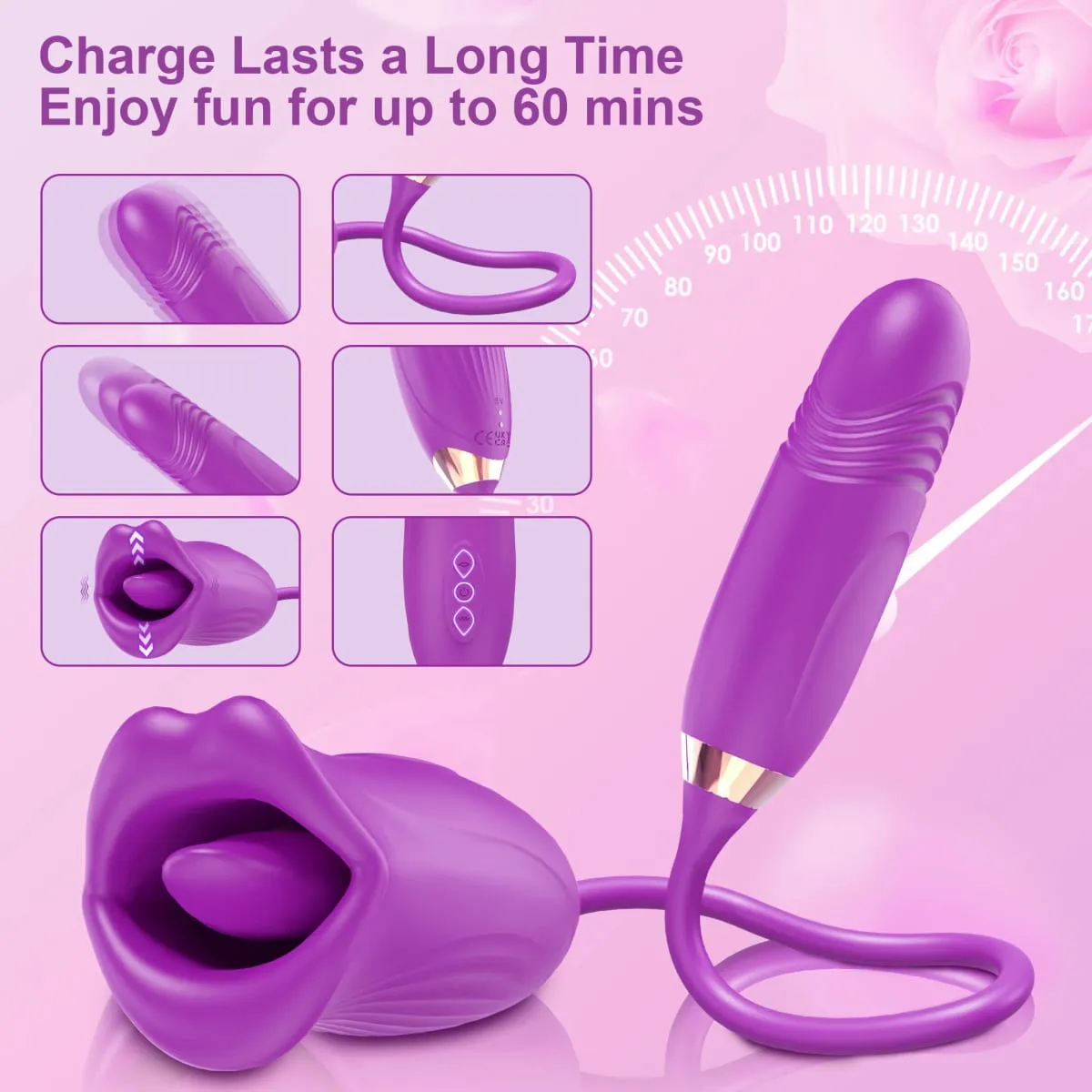 Sucking Vibrator for Women Biting Oral Mouth Thrusting Telescopic Dildo Tongue G-spot Nipple Clit Stimulation Female Sex Toys