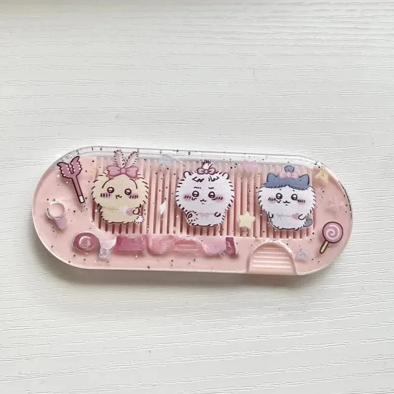 جديد yiji الكرتون للطي مشط صغير محمول جيب ماكياج USAGI う さ ぎ ハ チ ワ レ Hachiware مشط صغير لطيف الانفجارات مشط هدية — image 6