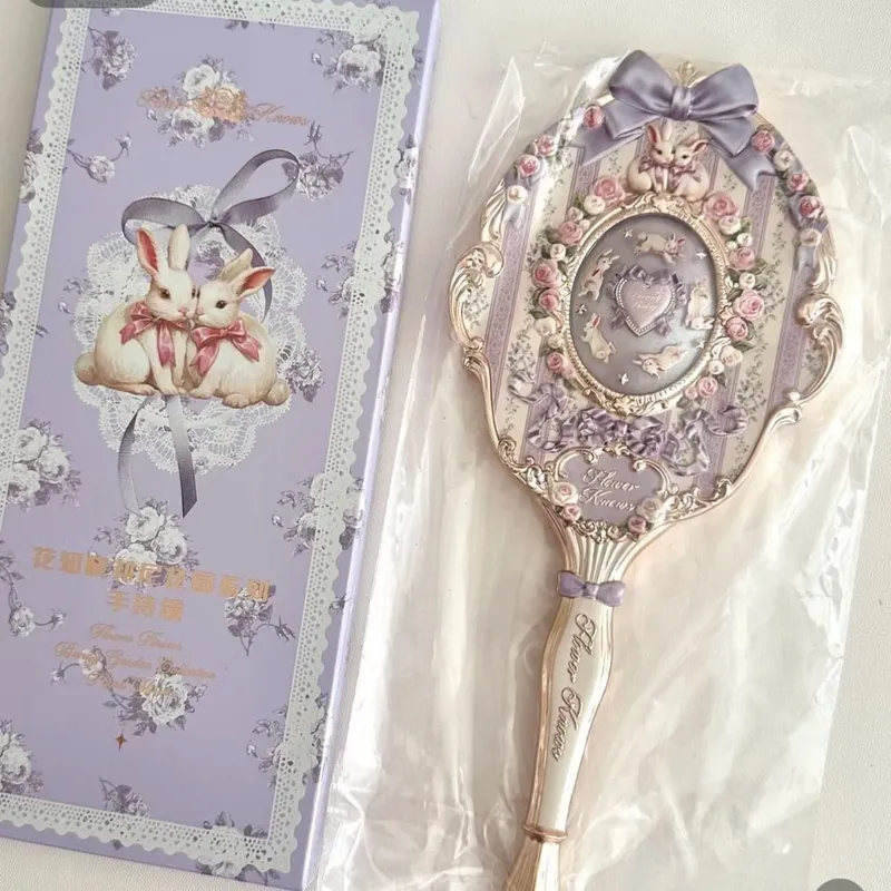 Flower Knows Handheld Makeup Mirror Air Cushion Comb All Series Relief Pattern Limited Color Makeup Tool Kit