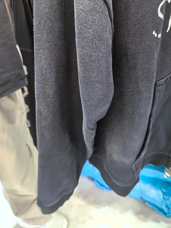 Nouveau surdimensionné PALY sweat à capuche pour homme femme lavé noir endommagé meilleure qualité décontracté Vintage Cardigan Zip sweats — image 11