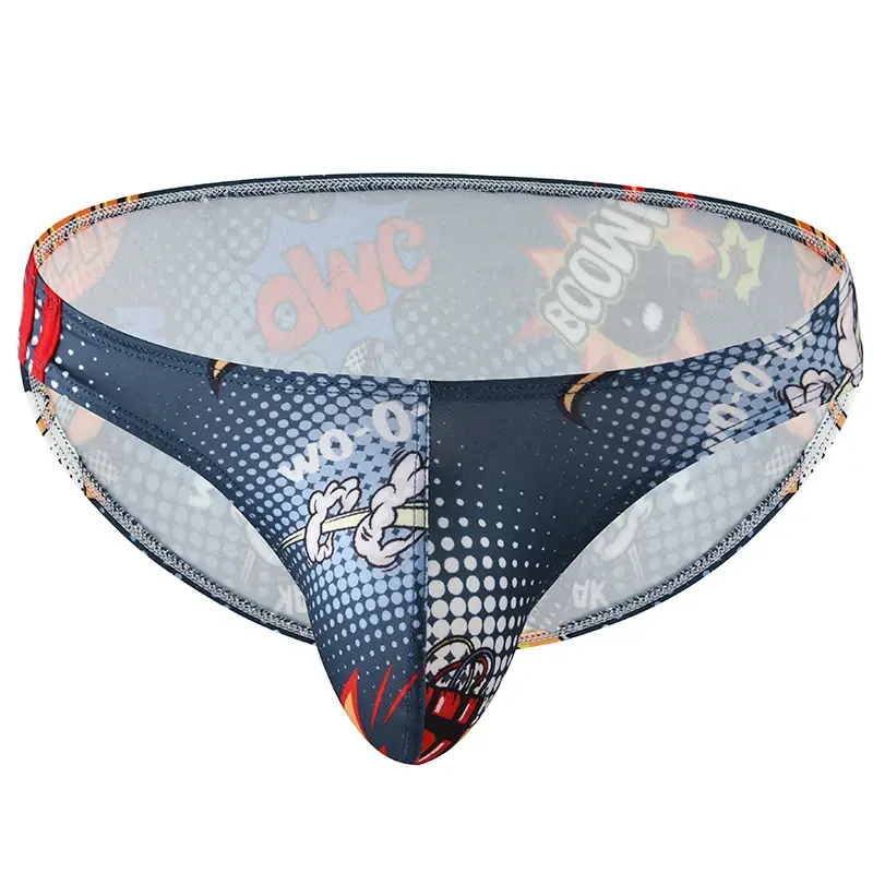 Men's Underwear Breathable Panties Fashion Printed Underpants Low Waist Lingerie Briefs — image 9