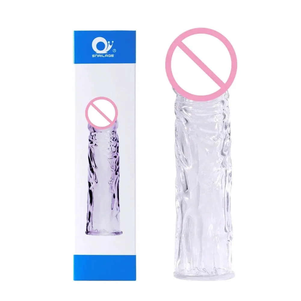 Delay Spray Clit Penis Extensions Condom Sleeve Male Enlargement Massager Cock Ring Cover Adult Sex Toys Penis Cock Ring